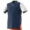 Adidas Boys Melbourne Tennis Tee - Mystery Blue/Glow Orange