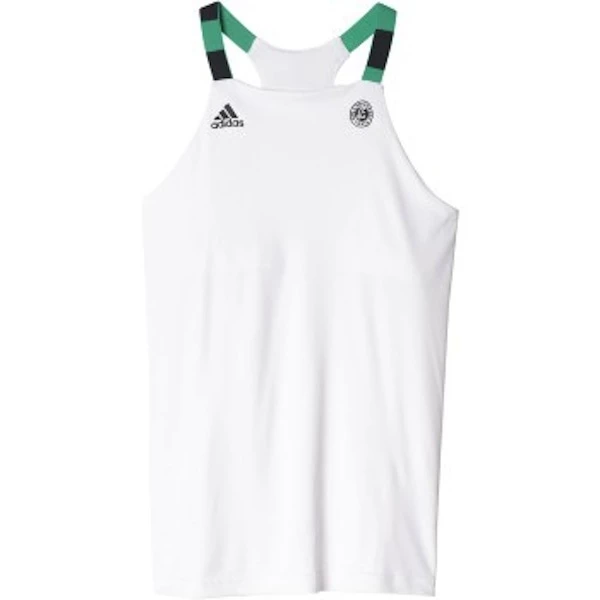 Adidas Roland Garros Girl's Tennis Tank - White / Green / Black 1 Adidas Roland Garros Girl's Tennis Tank - White / Green / Black
