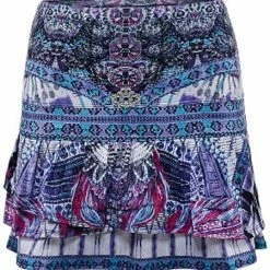 Lucky In Love Women's Bedazzled Pleat Tier 14" Skirt