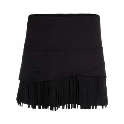 Lucky In Love Fringe Scallop 14" Tennis Skort - Black