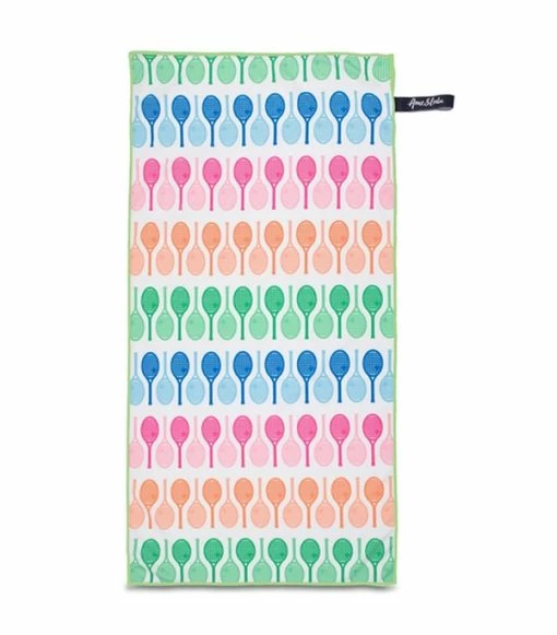 Ame & Lulu Women's Tennis Towel (Rainbow Racquet) -Tennis Racquets shop SPTWL145 2T