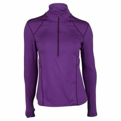 WILSON Women`s NVision Zip Neck Long Sleeve Tennis Top Plumberry